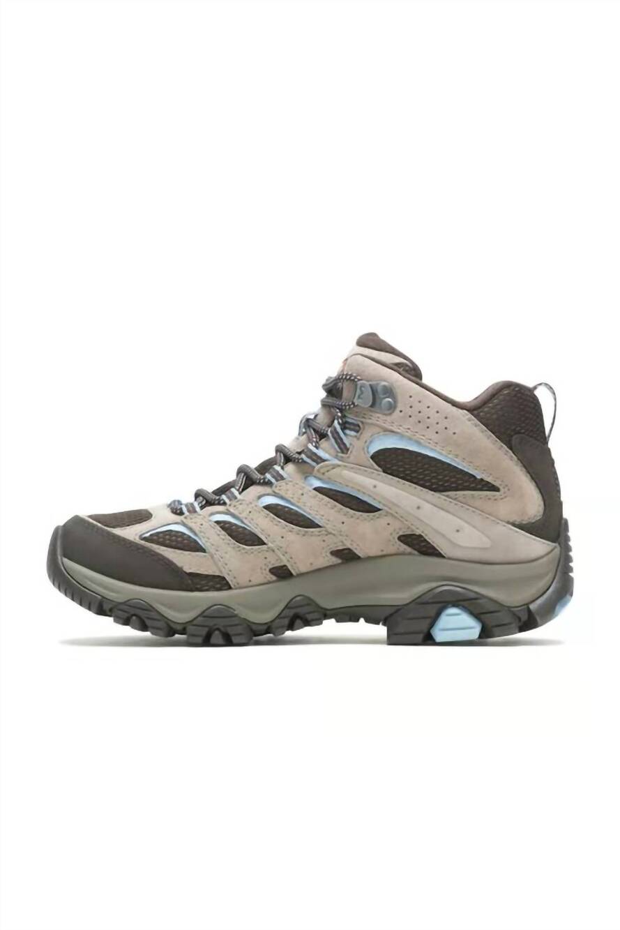 NEW MERRELL women's moab 3 mid gtx hiking shoes in brindle